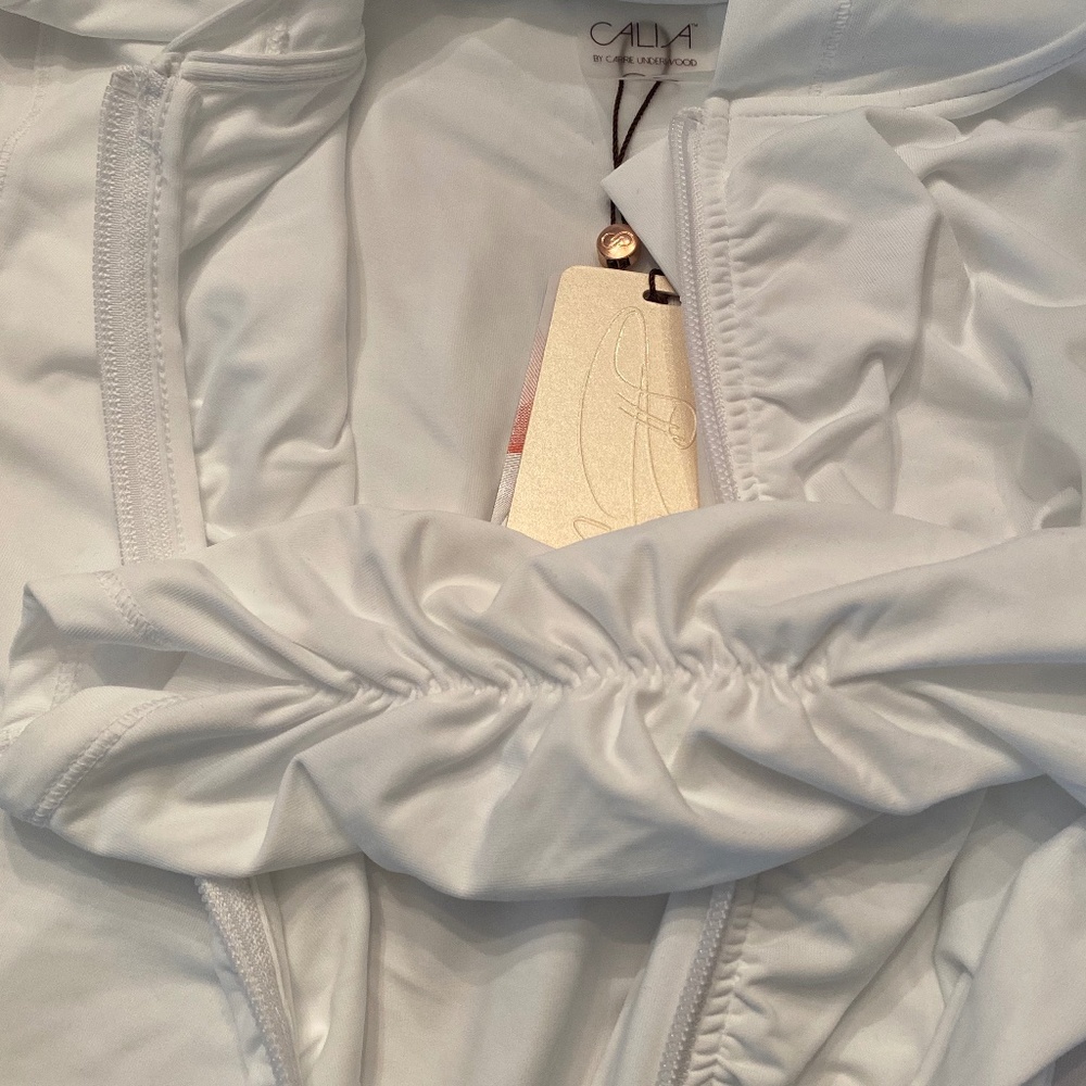 Calia Pure White Hooded Long Sleeved Rashguard Top - Picture 9 of 13